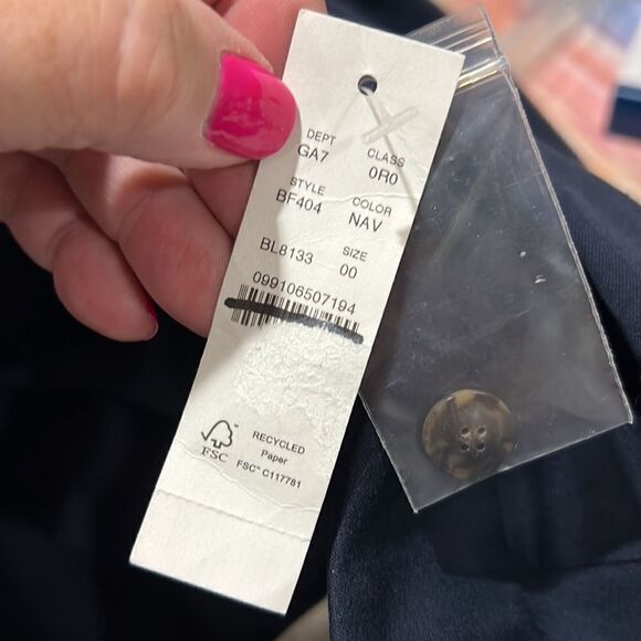 J. Crew Sydney wide-leg pant in bi-stretch cotton blend in Navy NWT size 00 - Picture 8 of 12